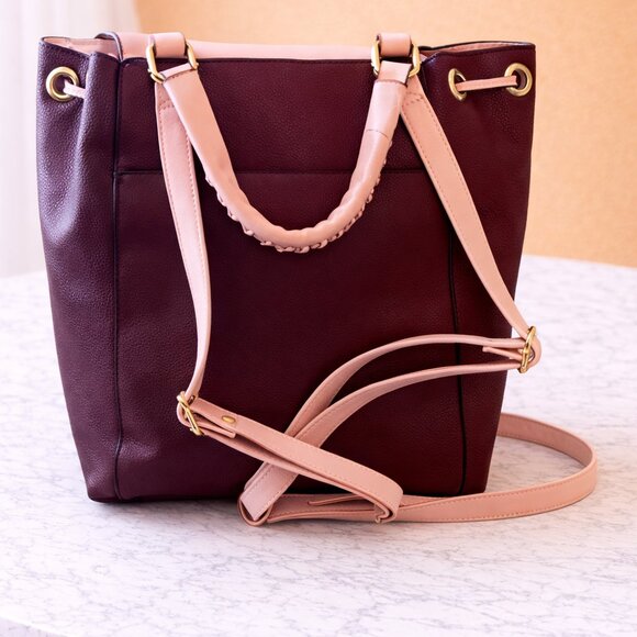 ?✨ Brand New Chic Pink & Burgundy Backpack – Mia K Collection main image 4